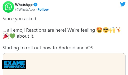 WhatsApp : voici les réactions avec n'importe quel emoji